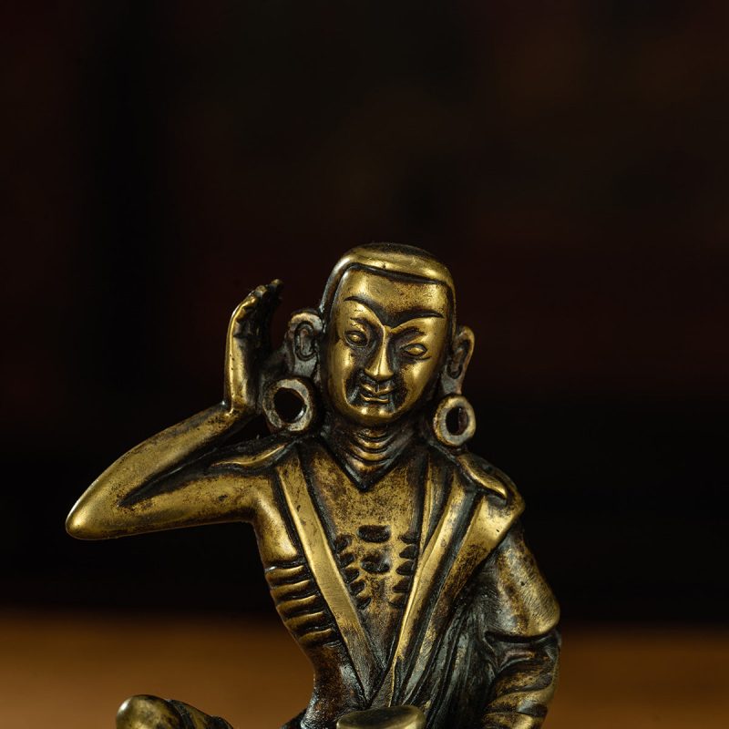 Ming Dynasty Venerable Milarepa Tibetan Antique Buddha Statue Huang Lima Thick Titus Babang Temple - Image 6