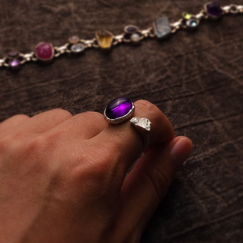 KAILASH ENERGY Chakra Awakening Ring Seven Chakra Gemstone 925 Sterling Silver Adjustable - Image 8