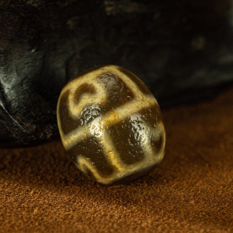 Yellow Tooth Padmasambhava Dalo Old Dzi Beads Tibetan Millennium Dzi Beads Pure and Rare - Image 3