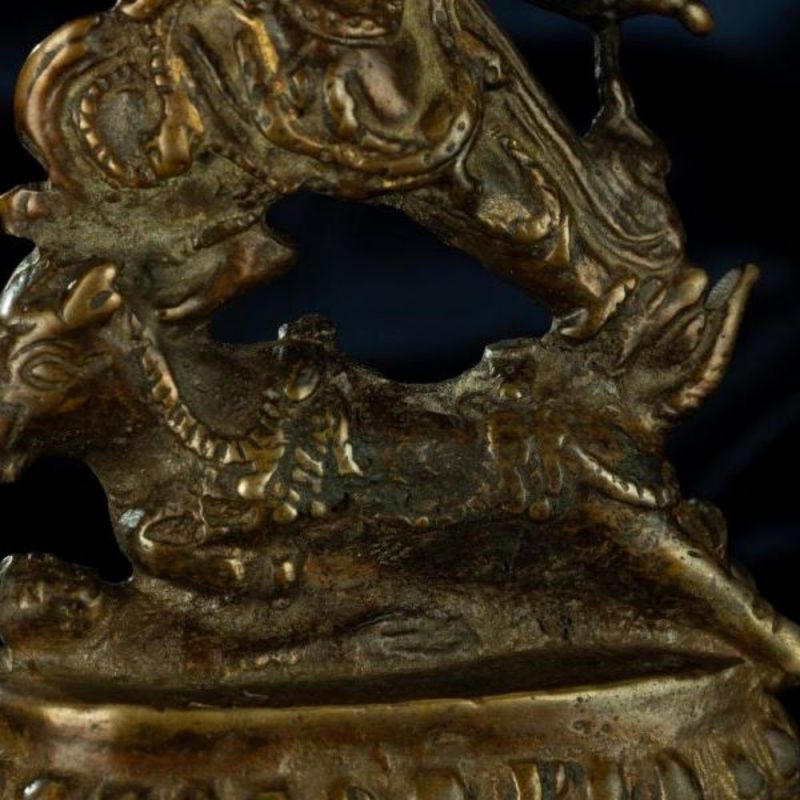 Ming Dynasty Statue of Yama, the Lord of the Underworld Antique Tibetan Buddhist Statue Gilded Tibet - Image 9