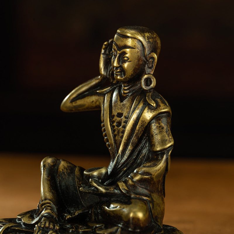 Ming Dynasty Venerable Milarepa Tibetan Antique Buddha Statue Huang Lima Thick Titus Babang Temple - Image 7