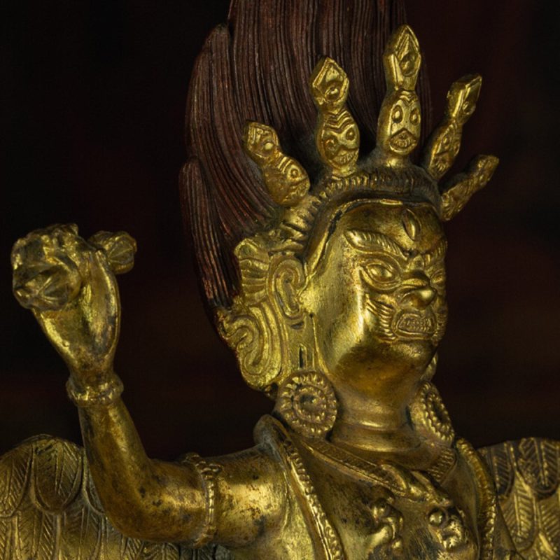Qing Dynasty Puba Vajra subdues demons and protects the Dharma Tibetan antique Buddha statue  gilt - Image 7