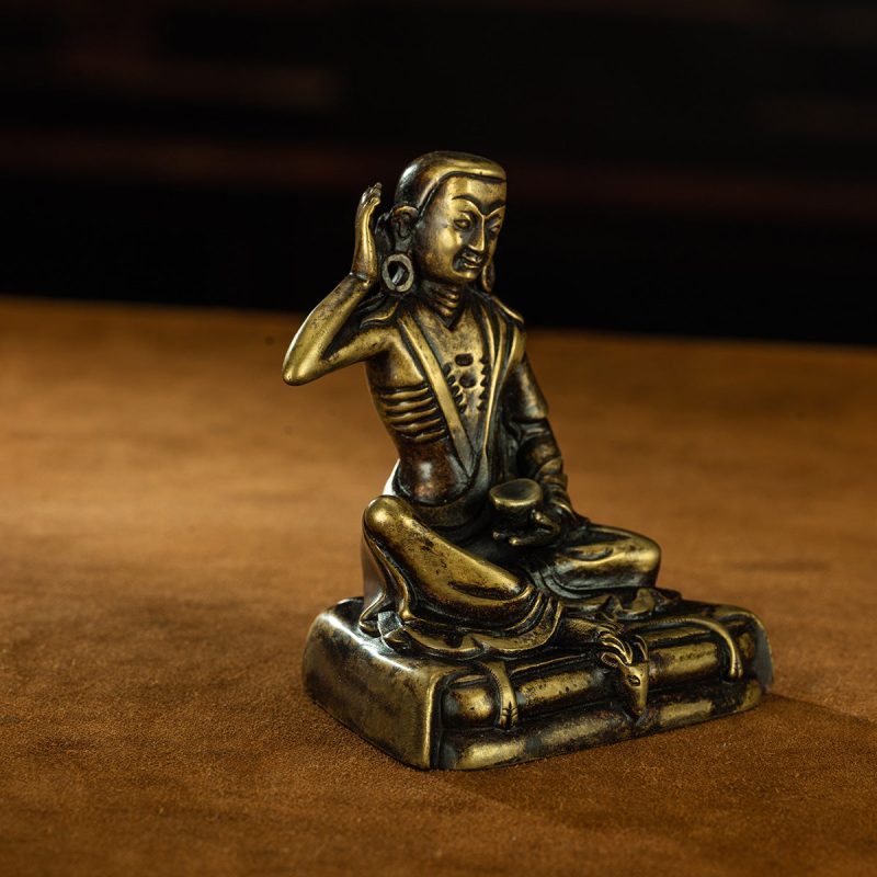 Ming Dynasty Venerable Milarepa Tibetan Antique Buddha Statue Huang Lima Thick Titus Babang Temple - Image 8