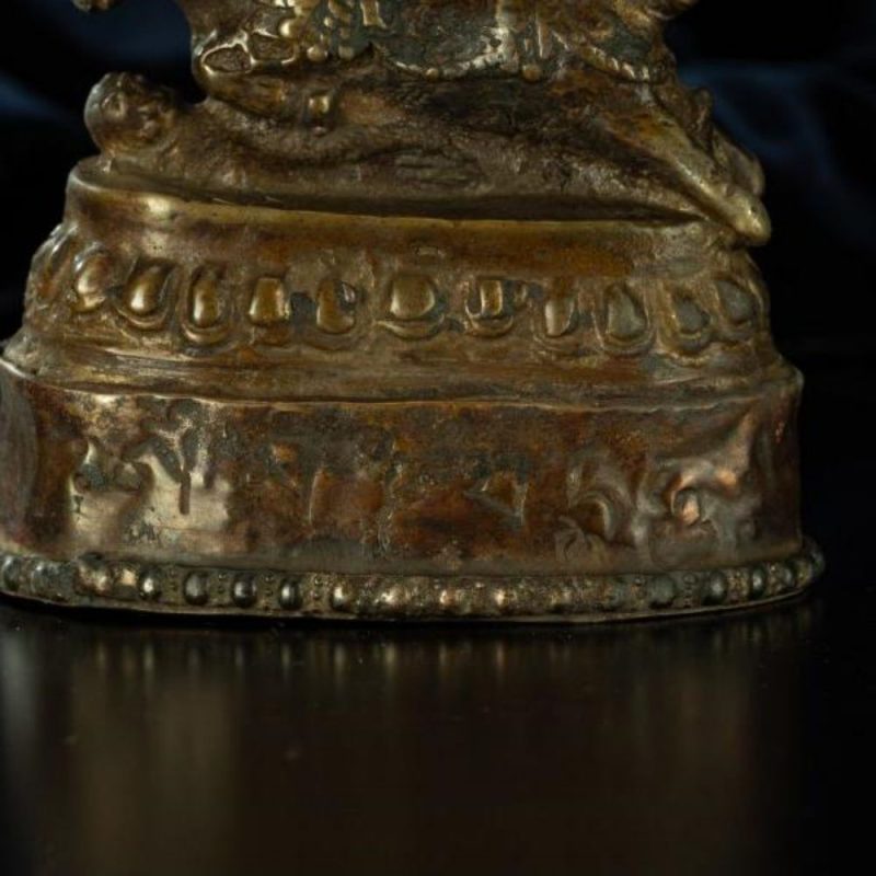 Ming Dynasty Statue of Yama, the Lord of the Underworld Antique Tibetan Buddhist Statue Gilded Tibet - Image 11