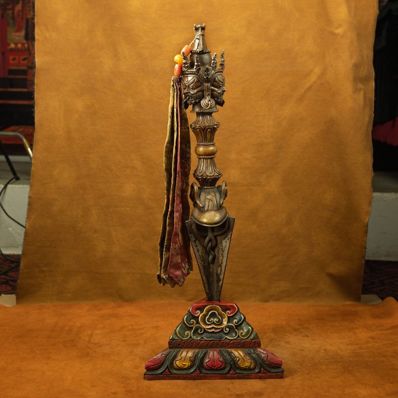 19th Century Giant Three-faced Hayagriva Tibetan Antique Vajra Purple Lima Copper - Image 5