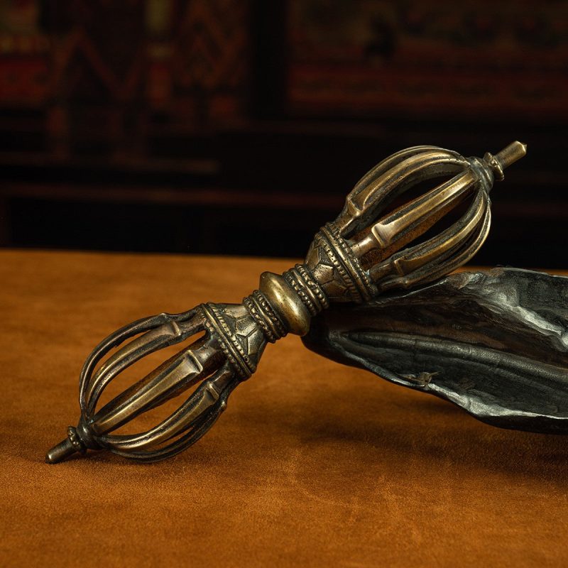 19 Century Demon-Subduing Tibetan Antique Vajra-Pestle Lima Copper From Samye Monastery - Image 2