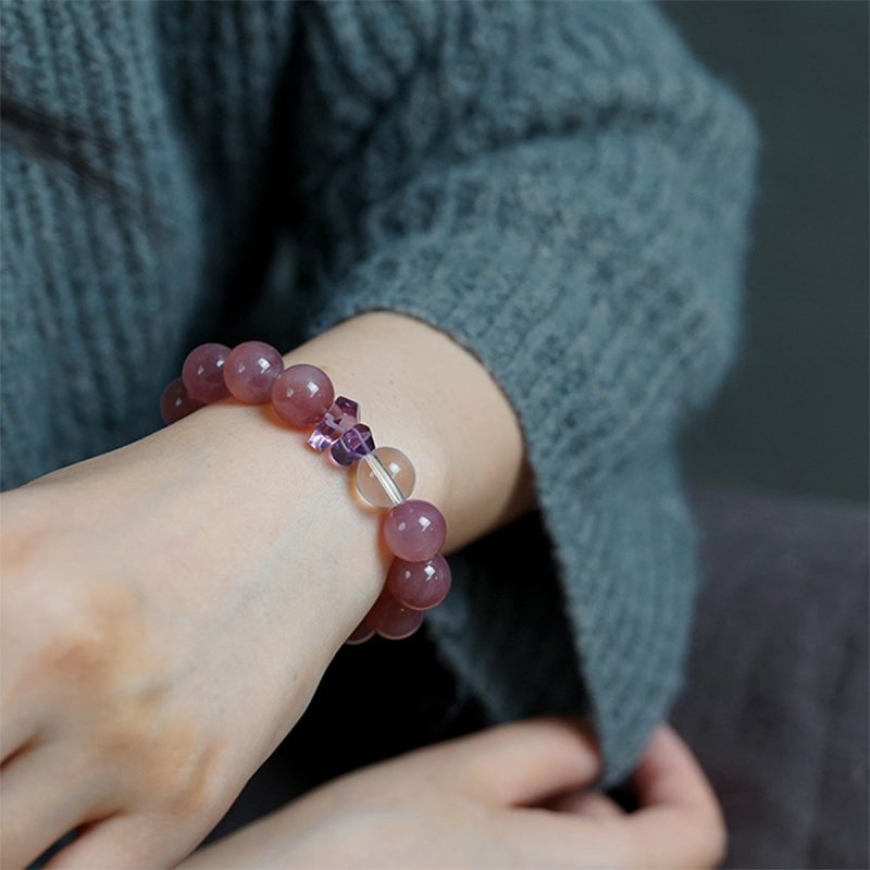 Rose Quartz and Amethyst Emotional Energy Bracelet - Image 7