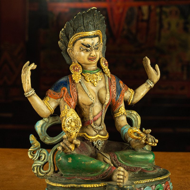 Qing Dynasty Four Armed Tara Copper Mineral Color Palpung Monastery - Image 8