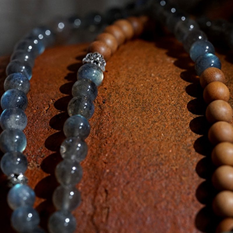 Labradorite and Sandalwood Lucky Energy Bracelet - Image 9