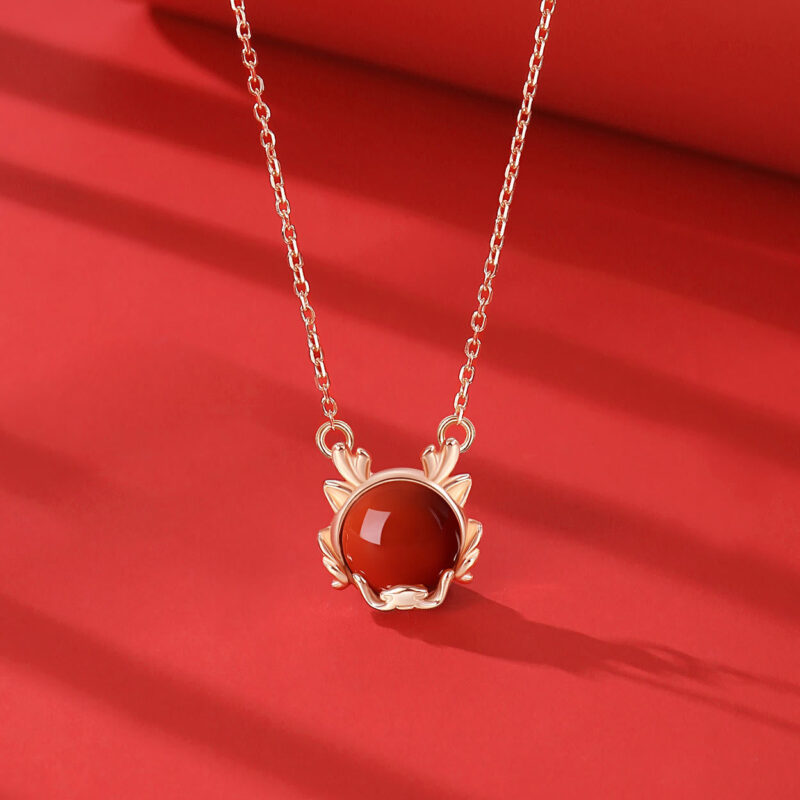 ❗❗❗A Flash Sale- EXQUISITE IN 925 Sterling Silver Year of the Dragon Cinnabar Red Agate Dragon Protection Bracelet Necklace Pendant Earrings Ring - Image 5