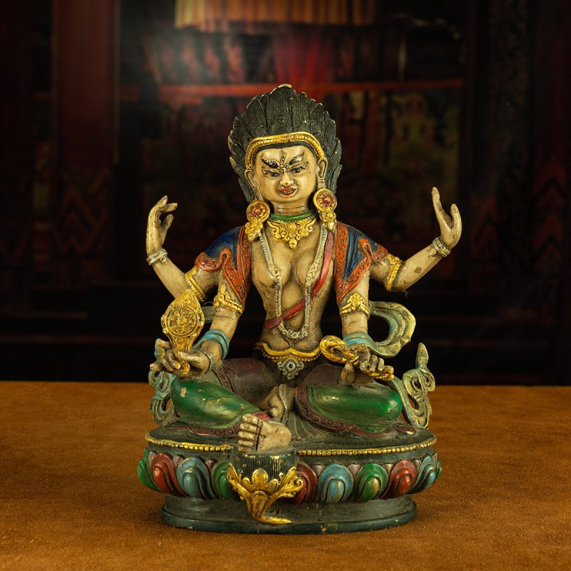 Qing Dynasty Four Armed Tara Copper Mineral Color Palpung Monastery