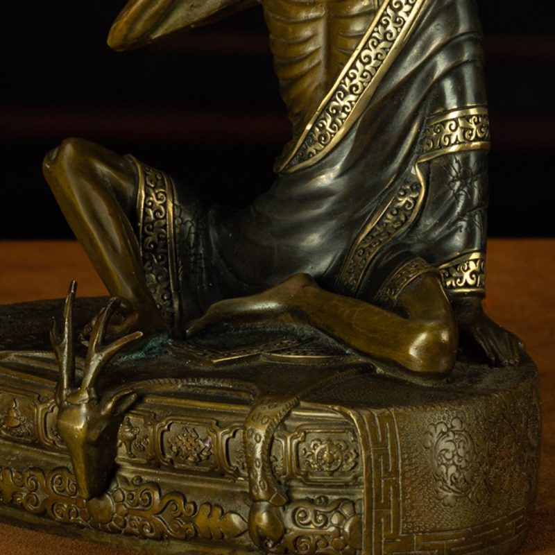 Qing Dynasty Venerable Milarepa Tibetan antique Buddha statue illumination Ganzi Monastery - Image 8