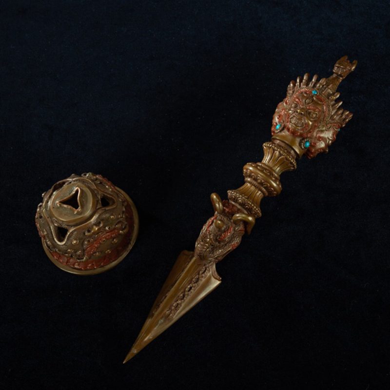 19th Century Puba King Kong Hayagriva Three-Sided Dharmapāla Tibetan Copper – Tashi Triling Ceremonial Artifact - Image 10