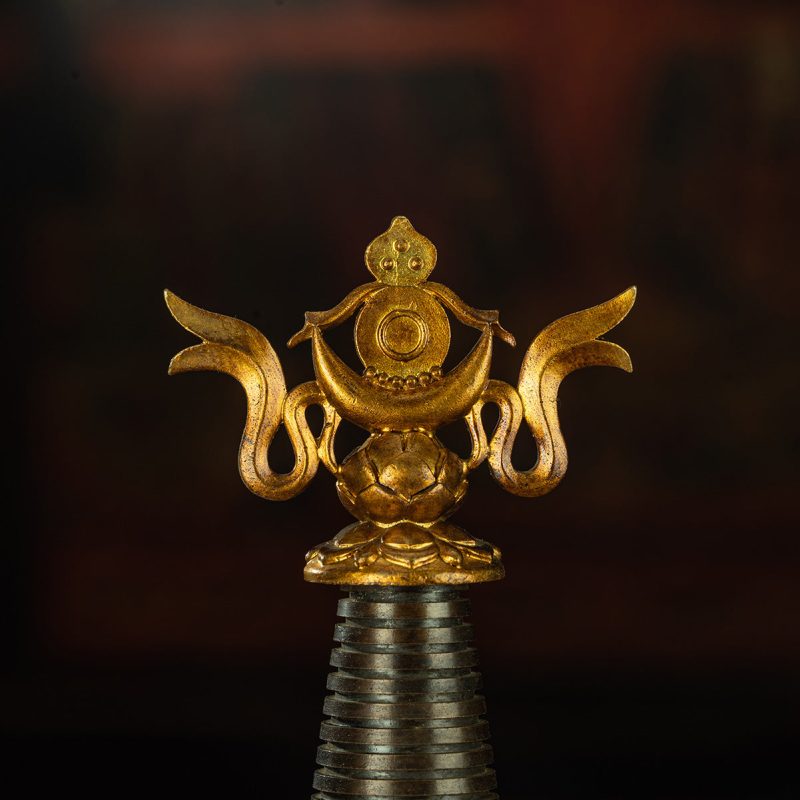 Qing Dynasty  Lao Kadam Pagoda Tibetan Light Antiques Purple Horse Gilt Sera Temple - Image 6