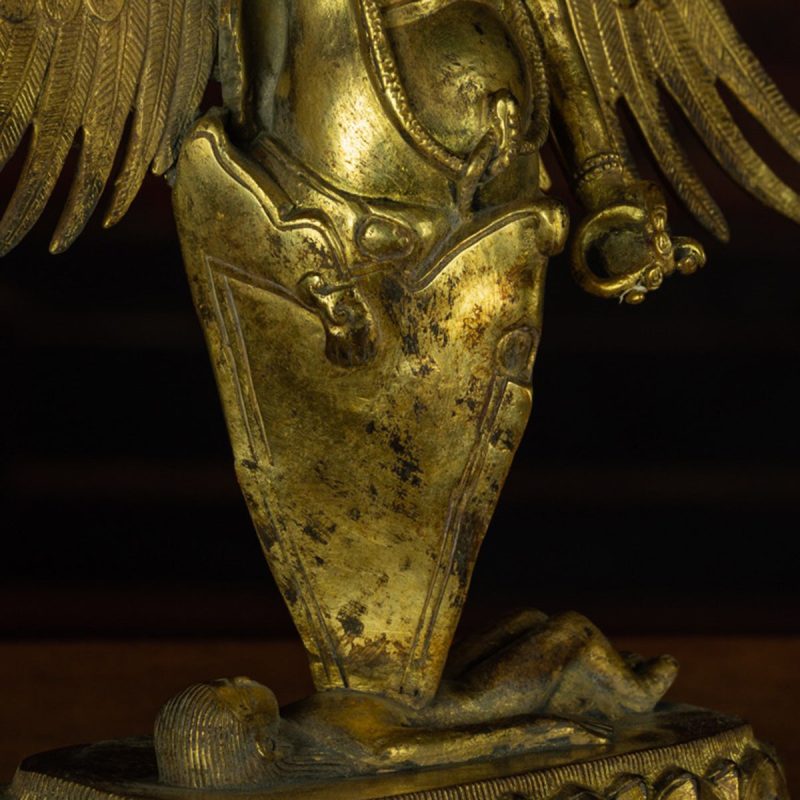 Qing Dynasty Puba Vajra subdues demons and protects the Dharma Tibetan antique Buddha statue  gilt - Image 8