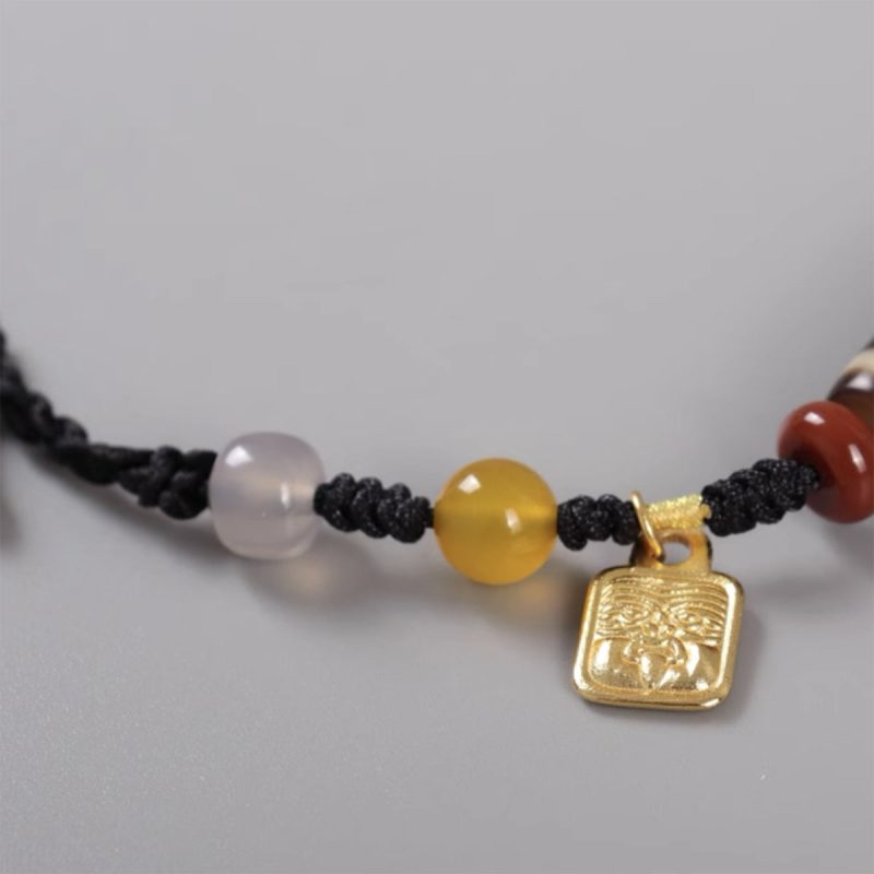 Awakening Three Eyes Dzi Beads Tibetan Necklace Natural agate chalcedony - Image 9