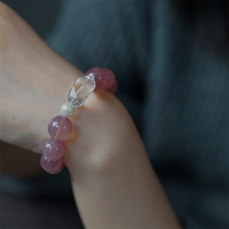Rose Quartz and Amethyst Emotional Energy Bracelet - Image 9
