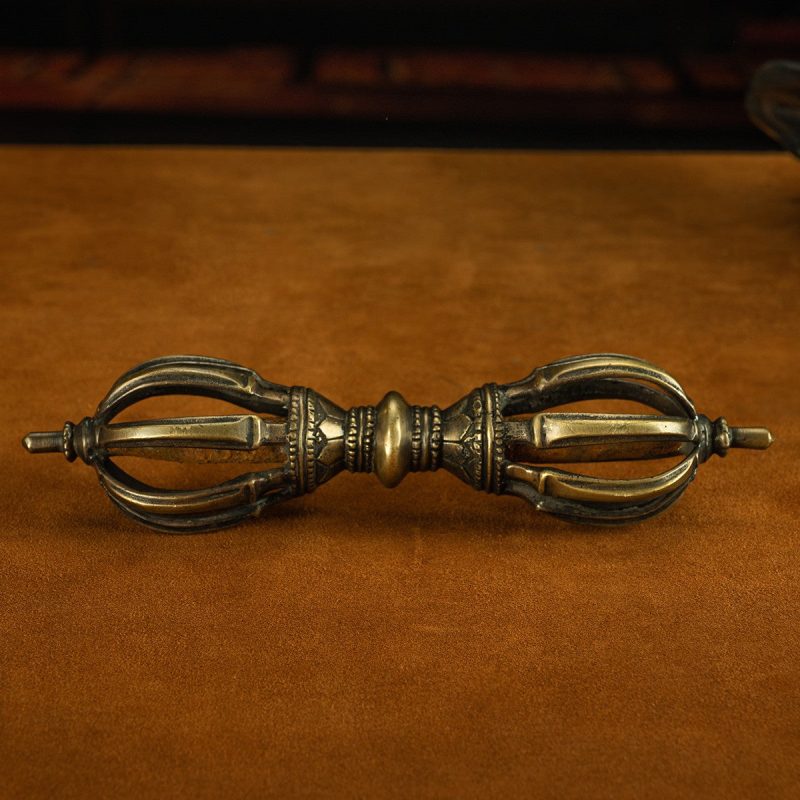 19 Century Demon-Subduing Tibetan Antique Vajra-Pestle Lima Copper From Samye Monastery - Image 4