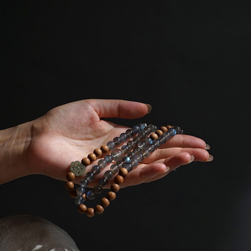 Labradorite and Sandalwood Lucky Energy Bracelet - Image 3