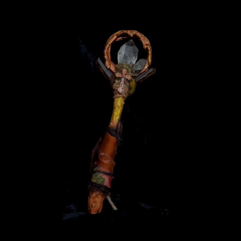Tibetan God of Wealth & Health Magic Wand Tibetan Quartz Crystal Handmade - Image 4