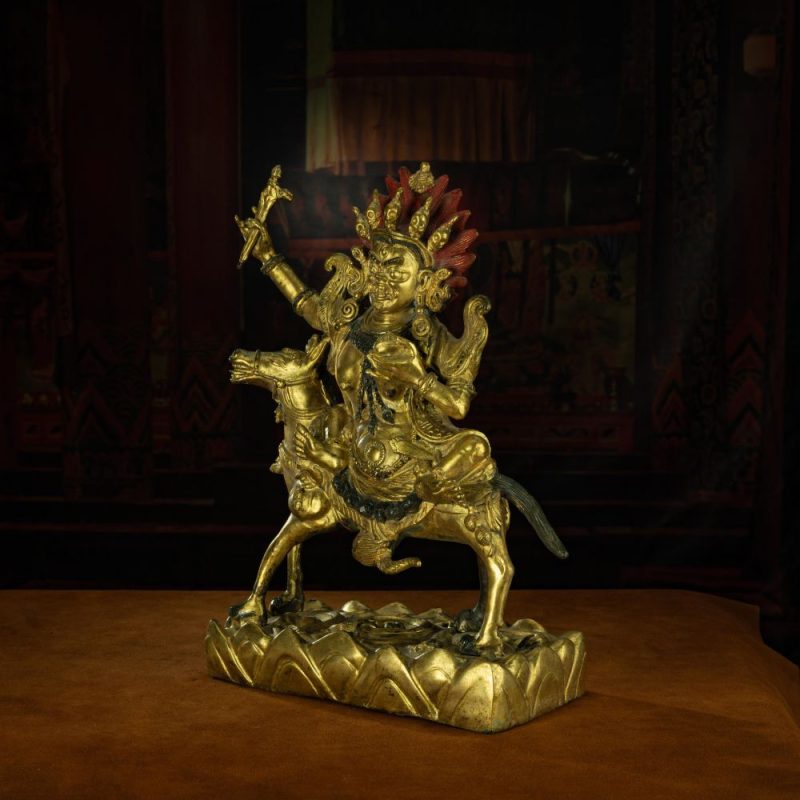 Qing Dynasty Statue of Goddess of Auspiciousness Antique Tibetan Buddhist Statue Pure Gold Tibet - Image 3