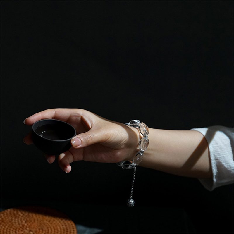 Sterling Silver & Clear Quartz Energy Bracelet - Image 7