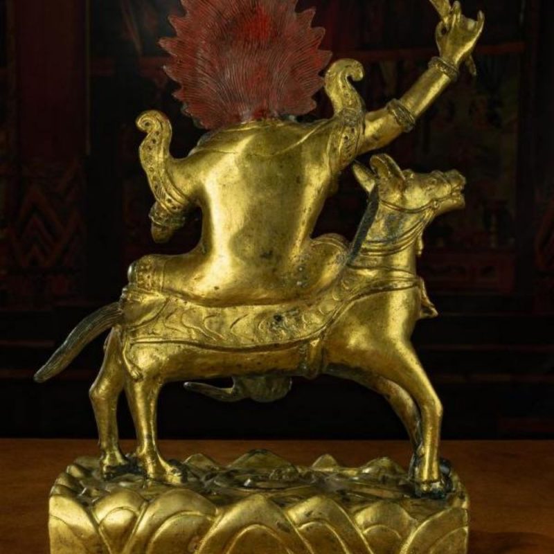 Qing Dynasty Statue of Goddess of Auspiciousness Antique Tibetan Buddhist Statue Pure Gold Tibet - Image 4