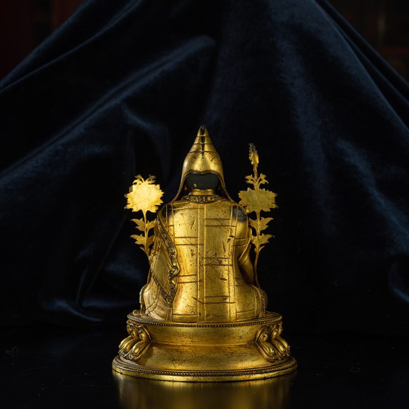 Qing Dynasty  Master Tsongkhapa Tibetan Antique Buddha Statues Man Gong Man Jin Shui  Nagqu Xiaodeng Temple - Image 4