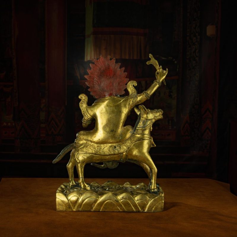 Qing Dynasty Statue of Goddess of Auspiciousness Antique Tibetan Buddhist Statue Pure Gold Tibet - Image 5