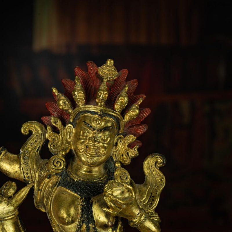 Qing Dynasty Statue of Goddess of Auspiciousness Antique Tibetan Buddhist Statue Pure Gold Tibet - Image 7