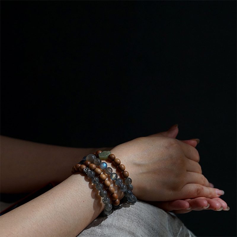 Labradorite and Sandalwood Lucky Energy Bracelet - Image 10