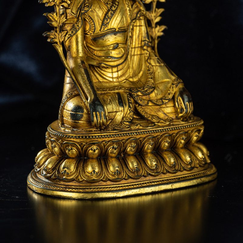 Qing Dynasty  Master Tsongkhapa Tibetan Antique Buddha Statues Man Gong Man Jin Shui  Nagqu Xiaodeng Temple - Image 8