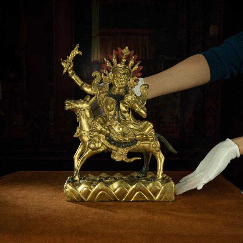 Qing Dynasty Statue of Goddess of Auspiciousness Antique Tibetan Buddhist Statue Pure Gold Tibet - Image 11