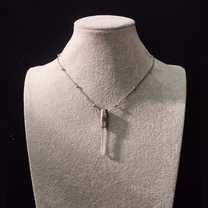 Eight Blessings from Tibet Spiritual Amulet Pendant in Sterling Silver & Crystal Quartz - Image 18