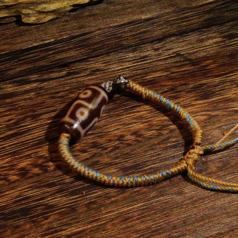 Bring good luck Six Eyes Dzi Beads Tibetan string Natural agate chalcedony Vajra pestle hand-woven rope - Image 6