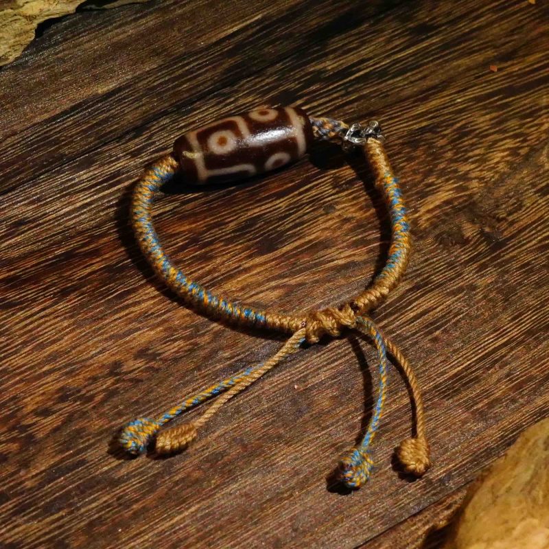 Bring good luck Six Eyes Dzi Beads Tibetan string Natural agate chalcedony Vajra pestle hand-woven rope - Image 7