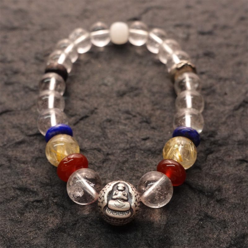 Wisdom Healing Vairocana Clear Quartz Buddha Bracelet - Image 6