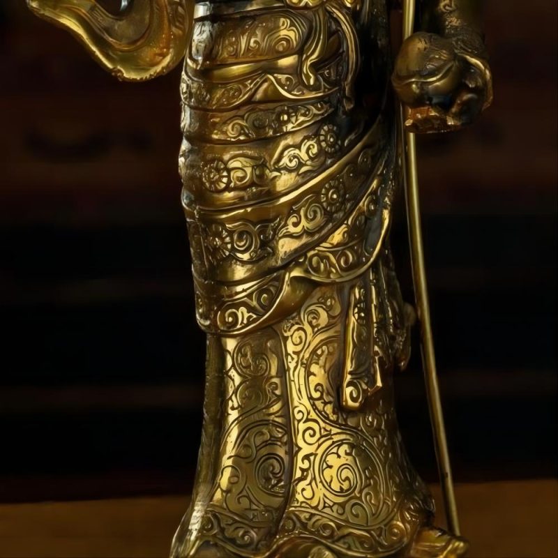 Qing Dynasty Padmasambhava Yellow Lima Bronze Tibetan Antique Buddha Statue Form Nyingma Ri Rang Monastery - Image 11