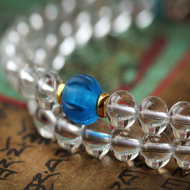 108 Mala Beads Crystal Healing Dorje Symbol Necklace - Image 4