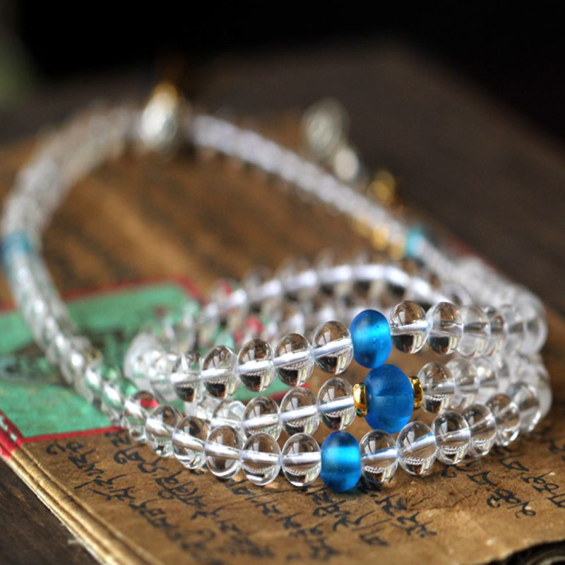 108 Mala Beads Crystal Healing Dorje Symbol Necklace - Image 7