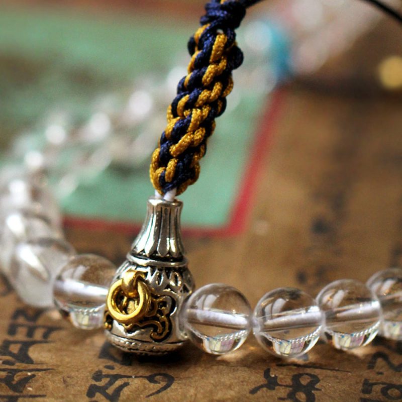 108 Mala Beads Crystal Healing Dorje Symbol Necklace - Image 2
