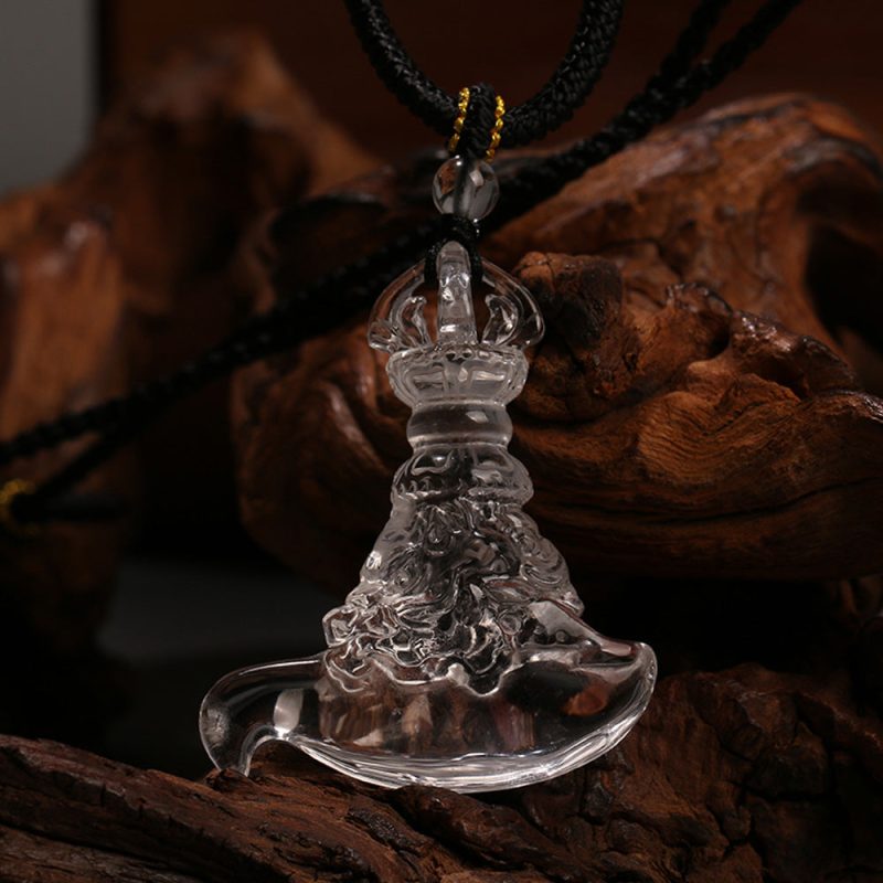 Clear Quartz Vajra Dagger Protective Pendant - Image 2