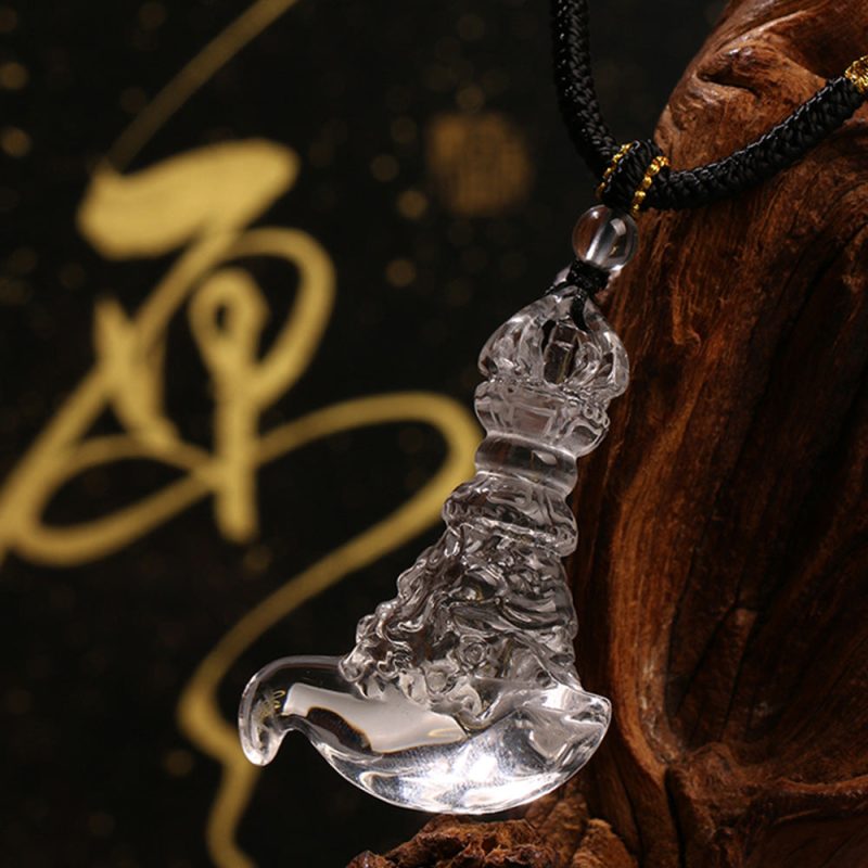Clear Quartz Vajra Dagger Protective Pendant - Image 3