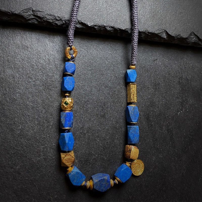 Whisper of Tranquil Healing Lapis Lazuli Gold Necklace - Image 2