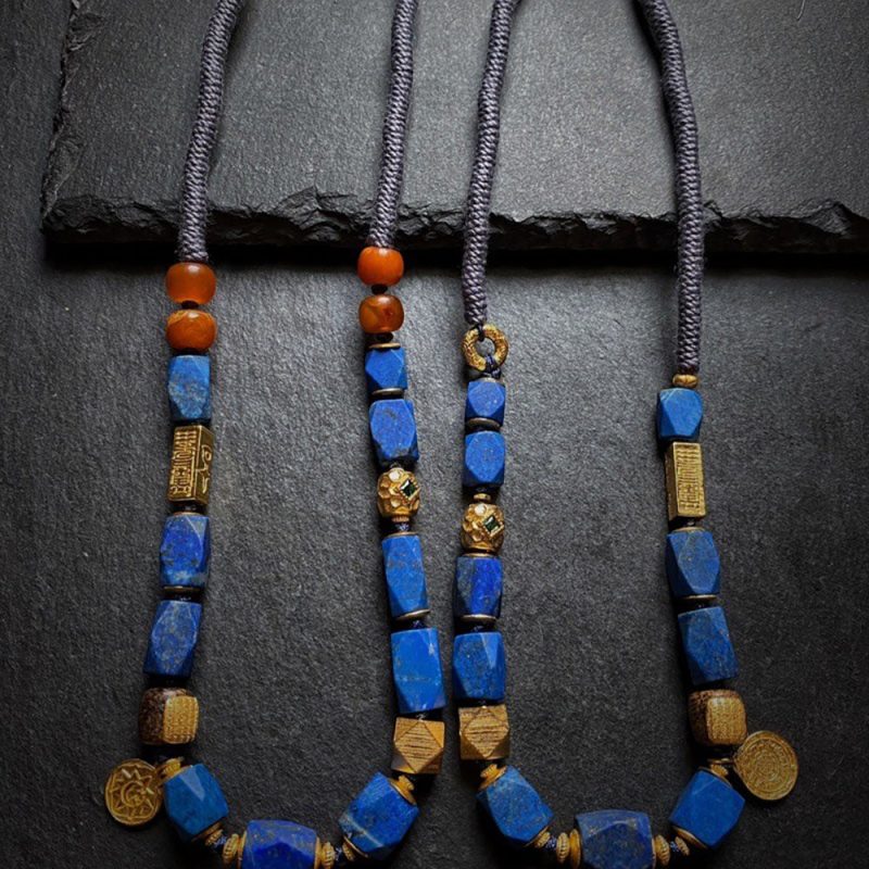 Whisper of Tranquil Healing Lapis Lazuli Gold Necklace - Image 3
