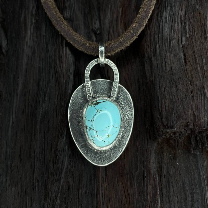 Stable Wealth Steady Turquoise Stering Silver Pendant - Image 2