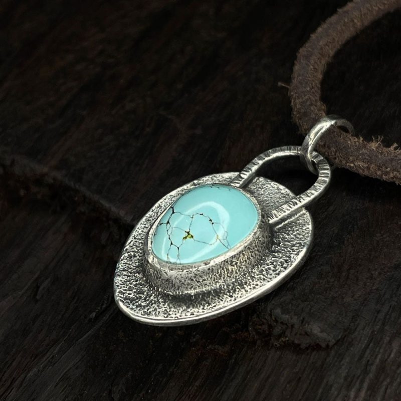 Stable Wealth Steady Turquoise Stering Silver Pendant - Image 3