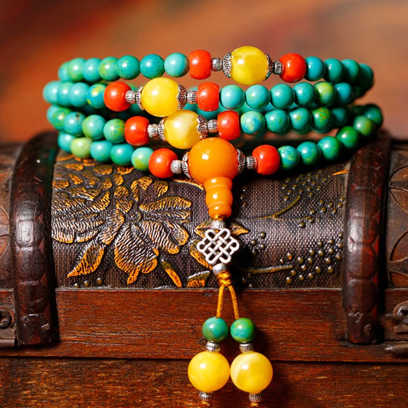 Healing Flow of Nature Turquoise Mala Neckdace - Image 2