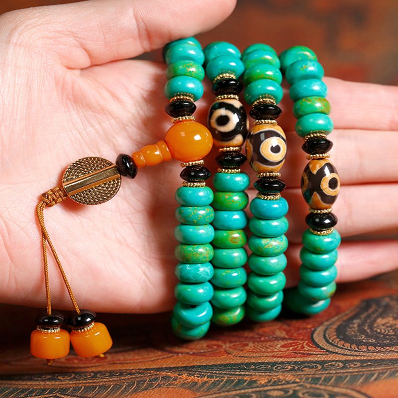 Healing Flow of Nature Turquoise Mala Neckdace - Image 5