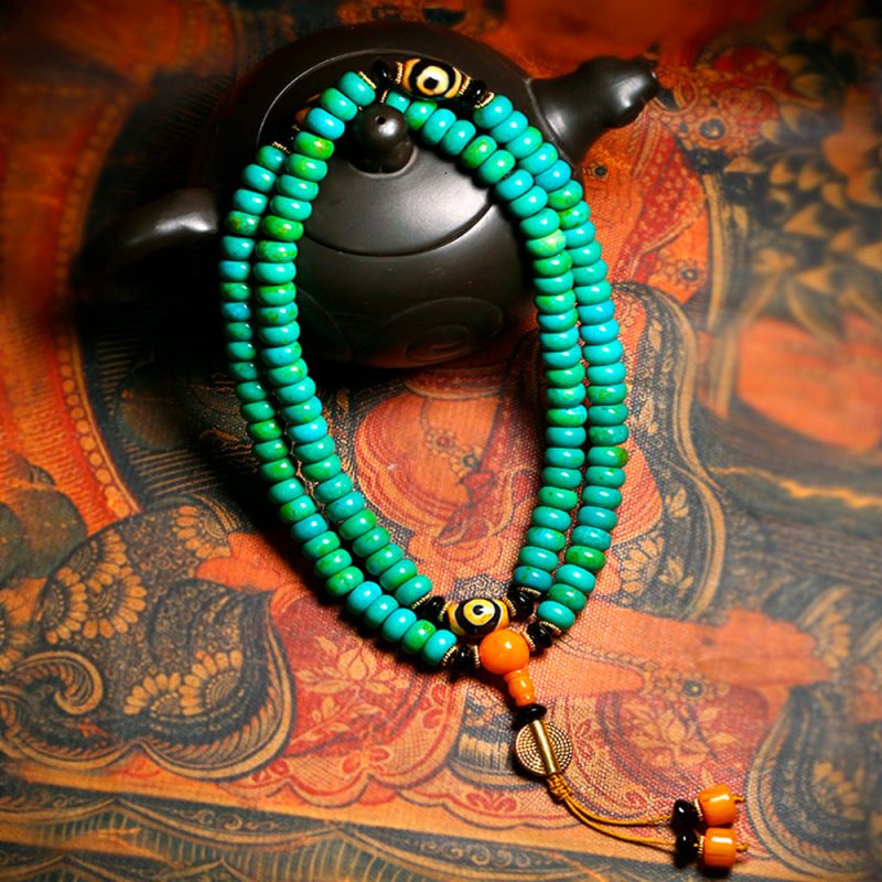 Healing Flow of Nature Turquoise Mala Neckdace - Image 7